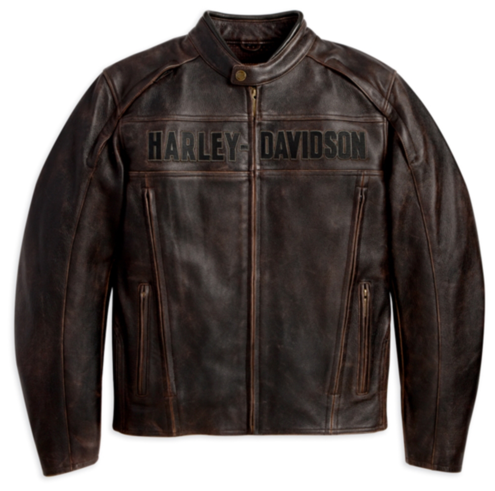 Harley Davidson Mens Roadway Leather Jacket Brown Medium | eBay